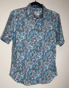 Camicia uomo Robert Graham Kepner manica corta vestibilità classica taglia small - Foto 1 di 10