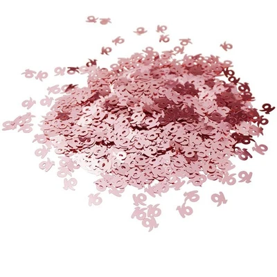 Rose Gold 16th Birthday Confetti, Sweet 16, Metallic Sequins, Table Decor - Image 1 of 4