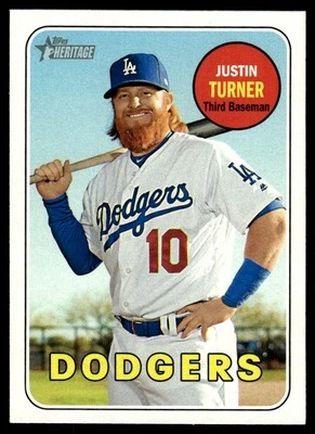 2018 Topps Heritage Justin Turner Los Angeles Dodgers #312 - Image 1 of 2