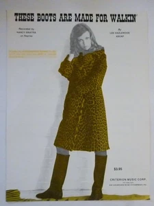 THESE BOOTS ARE MADE FOR WALKIN' walking Sheet Music NANCY SINATRA 1966 PVG - Picture 1 of 2