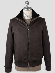 NEW CESARE ATTOLINI DARK BROWN CASHMERE MINK FUR COAT ACY8 US 44 - EU 54 ACY8 - Picture 1 of 7