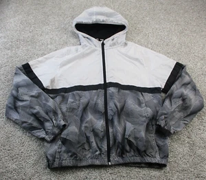 And1 Kids Windbreaker Jacket XXL 18 Black White Full Zip Hooded Basketball EUC - Picture 1 of 9