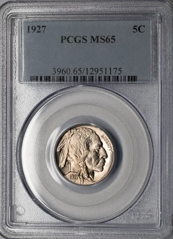 1927 Buffalo Nickel PCGS MS65 Cover