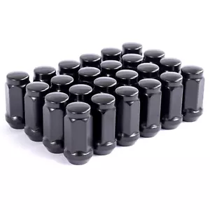 24 PC 14X1.5 Lug Nuts Black 19Mm Hex Compatible with Chevy GMC 6 Lug - FREE SHIP - Picture 1 of 11