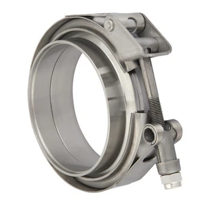 304 Edelstahl V-Band Schelle Set Turbo Abgasanlage Schnellverschluss Auspuff - Bild 1 von 9