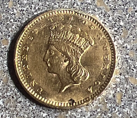 1857 Indian Princess 1 Dollar Gold Coin - Great Coin - Not Certified T-308 Cover