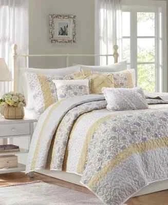 Madison Park Dawn 6-Pc. Coverlet/Quilt Set, King/California King, Yellow - Image 1 of 4