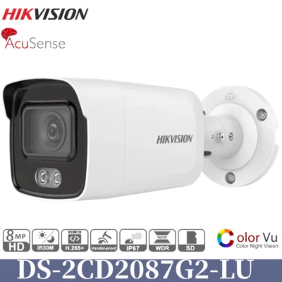 Hikvision DS-2CD2087G2-LU 4K 8MP Full-Color ColorVu AcuSense Camera WDR PoE Mic - Image 1 of 4