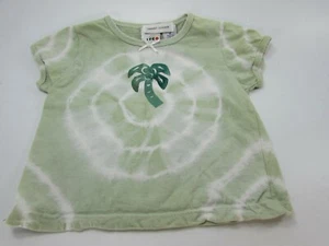 Hand Painted tie Dyed Girls Tee Green Tropical Palm Trees 4T 31977 - Picture 1 of 5