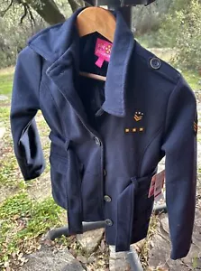 Lindo abrigo chaqueta forrado de nailon poliéster suave platino rosa talla 10 12 niñas con cinturón - Imagen 1 de 23