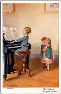 Signierter Künstler, n, Ad. Hendschel: Der Virtuose - Der kleine Virtuose Nr. 522 - Bild 1 von 2