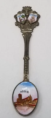 Cuchara italiana de Asís con diseño escénico de San Francisco y esmalte de colección Foto 1 de 4