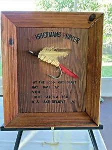 Huge FLY Fishing Lure 50s-60 Store Advertise Wood GLEN EVANS IDAHO Display 14x16 - Picture 1 of 12