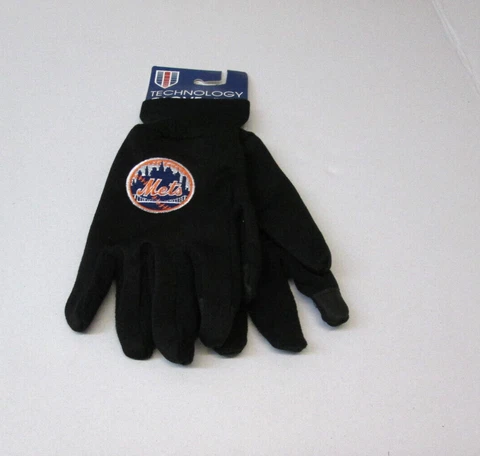 New Men's Adult MLB New York Mets  Embroidered Technology Gloves OSFM Cover
