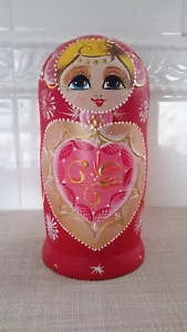 Muñeca anidadora rusa Matroshka conjunto de 6 muñecas de madera multicolor usadas - Imagen 1 de 11