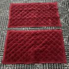 2 Pottery Barn Ruby Red Velvet Lattice Quilted “ King Size “ Pillow Shams in EUC