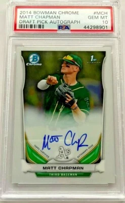 2014 Matt Chapman Bowman Chrome Auto PSA 10 GEM MINT - Image 1 of 2