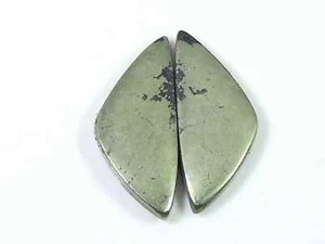 45Cts. Natural Appach Gold Pyrite Pair fancy Cabochon Loose Gemstone 13X33MM E13 - Picture 1 of 9
