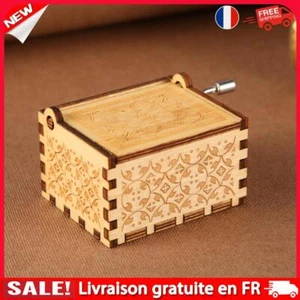 fr Boîte à musique en bois, manivelle légère pour décorations de souvenirs (E) - Photo 1/8