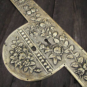 Antique Large Ornate Finger Plate /  Back Plate for Door Knob Handle