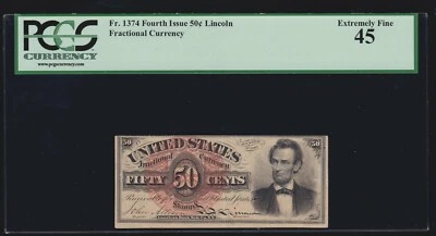 US 50c Fractional Currency Note FR 1374 PCGS 45 XF - Image 1 of 2