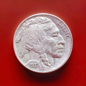 1937-d   Buffalo Nickel In Rare Beautiful Condition. - Picture 1 of 9