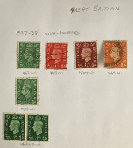 gb George VI 7 stamps used Watermarks Are Inverted (lot 951) - Picture 1 of 1