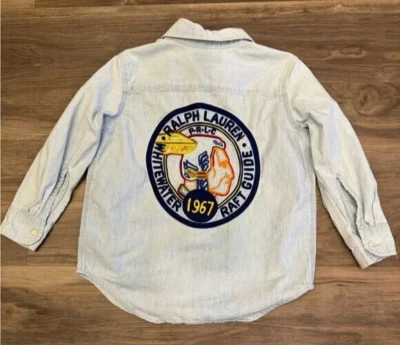 Vtg CHILD SZ Polo Ralph Lauren Sportsman  Indian Chief Southwestern Aztec Shirt - Image 1 of 4