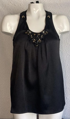 Camicetta canotta nera accento collana oro Michael Kors taglia XSMALL