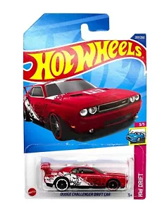2022 Hot Wheels HW Drift 3/5 RED DODGE CHALLENGER DRIFT CAR 207/250 NUOVO L@@K - Foto 1 di 6