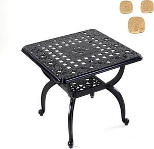 Rust Resistant Cast Aluminum Side Table Weather Resistant End Table Coffee Table - Picture 1 of 9