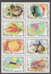 AJMAN MICHEL Cat # M1312-9A MNH HOJA COMPLETA de 8 PECES DIFS - Imagen 1 de 1
