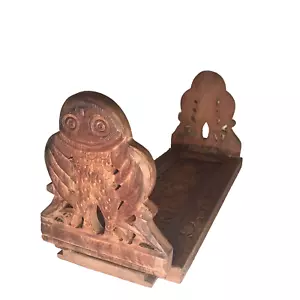 Vintage Wood Owl Book Ends Sliding Expanding Foldable Wooden Holder Rack Shelf - Picture 1 of 6