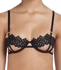 Bluebella Everly Cage Bra Black Size 36DD Underwired Open Cup Crochet Lace New