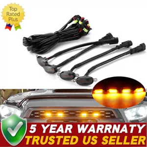 Smoked Len Amber LED Front Grille Running Lights For Ford F150 Raptor Style 4pcs - Picture 1 of 10