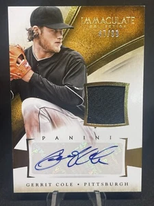 2014 Panini Immaculate GERRIT COLE Game Worn Material Auto #47/99 - Yankees - Picture 1 of 2