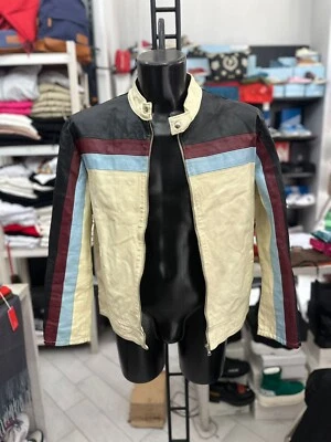 Sensounico Chaqueta de Cuero Hombre Tgs Crema LLV913 - Изображение 1 из 4