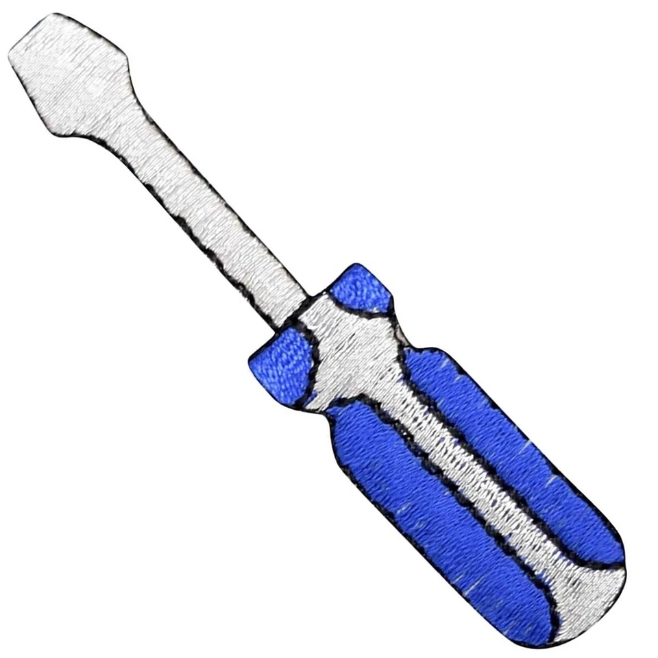 Screwdriver Applique Patch Handyman Mechanic Tool Embroidered Badge 2.5" Iron On - Image 1 of 1