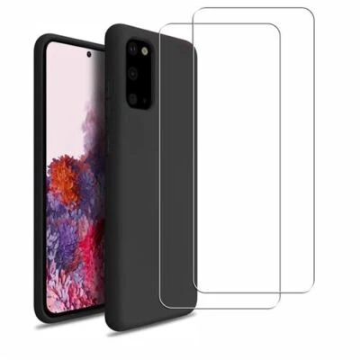 Black case + tempered glass Samsung Galaxy S20, S20 PLUS, S20 ULTRA, S20FE - Image 1 of 4