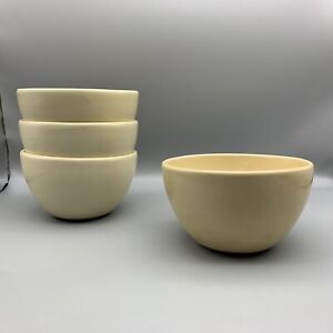 Pottery Barn Sausalito Beige Tan 6" Coupe Cereal / Soup Bowls Lot Of 4