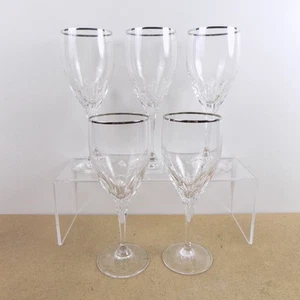 5 Gorham Kristall Diamant Platin Wassergläser Kelche 8,25" hoch sehr guter Zustand - Bild 1 von 4