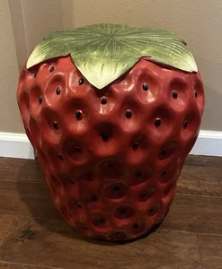 TikTok Viral Strawberry Fruit & Green Leaves Stool/Side Table Fruit Decor Red! - Picture 1 of 5