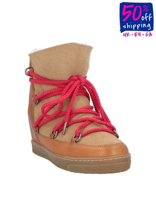 RRP€845 ISABEL MARANT Leather Snow Boots US11 UK8 EU41 Shearling Wedge Heel - Imagem 1 de 4