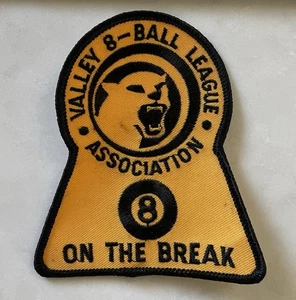 Vintage Valley 8-ball League Ass. On The Break Yellow Patch - Picture 1 of 4