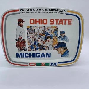Extremely RARE OSU FOOTBALL 1980 Rivalry 7UP Earle Bruce Bo Schembechler Tray - Picture 1 of 12