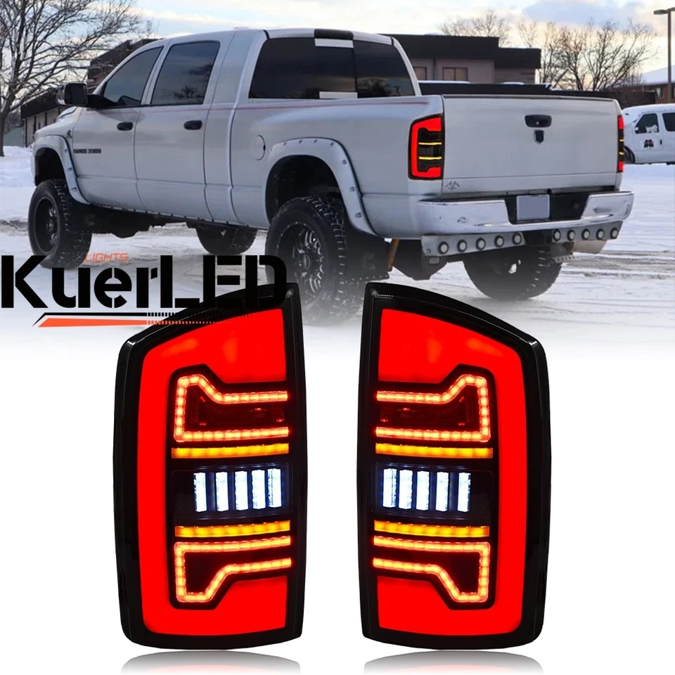 For 2002-2006 Dodge Ram 1500 2500 3500 Smoked Full LED Tail Lights Brake Lamps - Image 1 of 4