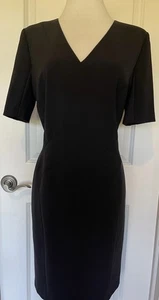 Lafayette 148 NY Black Short Sleeve Sheath Dress- Sz-12~ Beautiful- - Bild 1 von 12