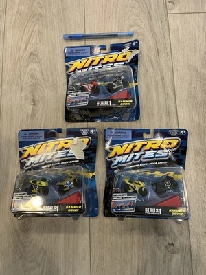 (3) Packs New Extremely Rare Zag Toys Nitro Mites Bikes Hammer Down - Image 1 of 4