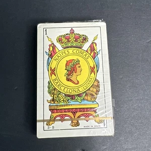 Vintage Barcelona Spanien Spielkarten Espana Naipes Comas SEALED - Bild 1 von 7
