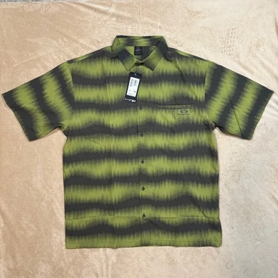 Oakley All Day RC Shirt Green Button Down Short Sleeve Stretch Mens Large NWT - Image 1 of 4